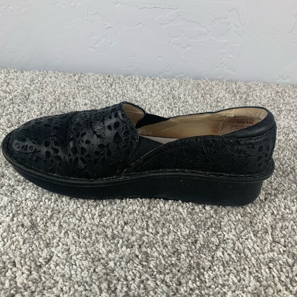 Alegria Debra Delicut Shoes Womens Size 8 8.5 Black Leather Clog Slip On - Picture 7 of 11